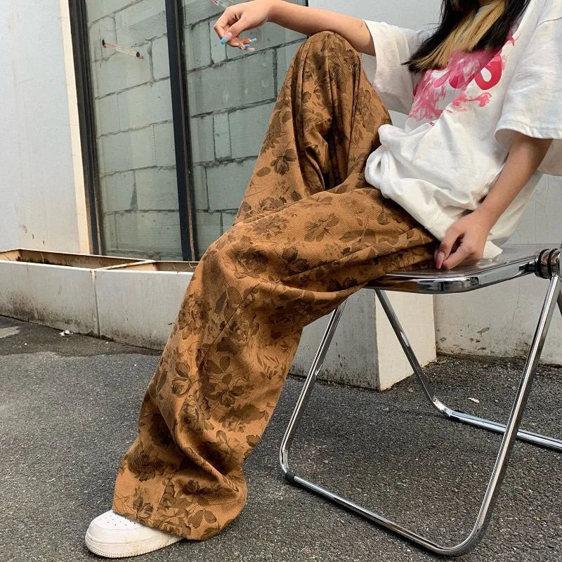 Retro Corduroy Wide Leg Pants - Unisex Harajuku Hip Hop Trousers - Bottoms - Pants - 2 - 2024