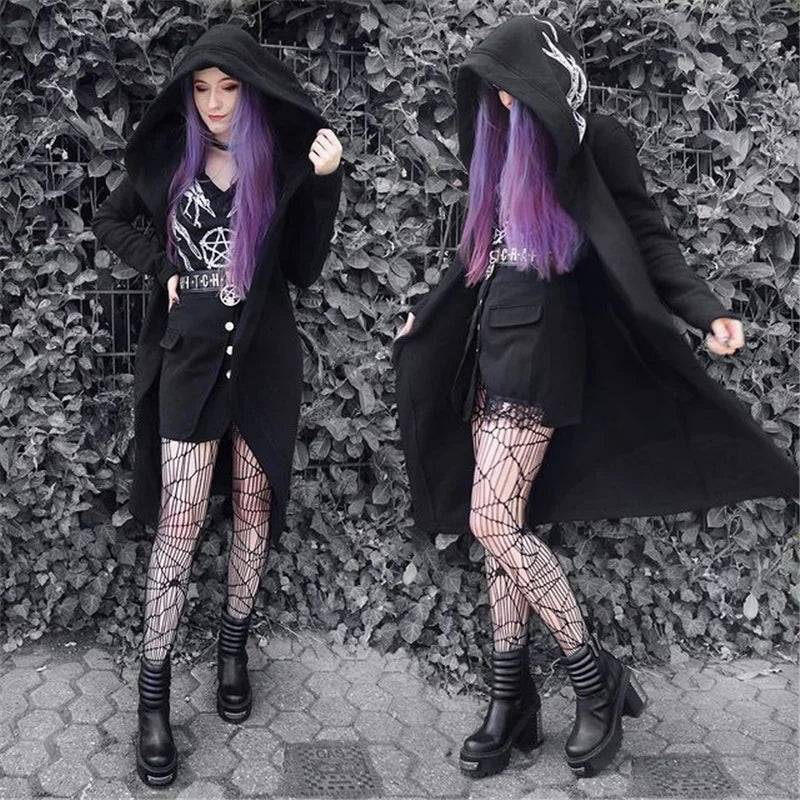 Retro Gothic Hoodie - Long Sleeve Patchwork Cardigan - Women’s Clothing & Accessories - Clothing - 3 - 2024