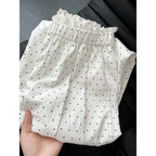 Lace Trim Wide Leg Pants – Retro Y2K Harajuku Casual Trousers - Bottoms - Women’s Pants - 7