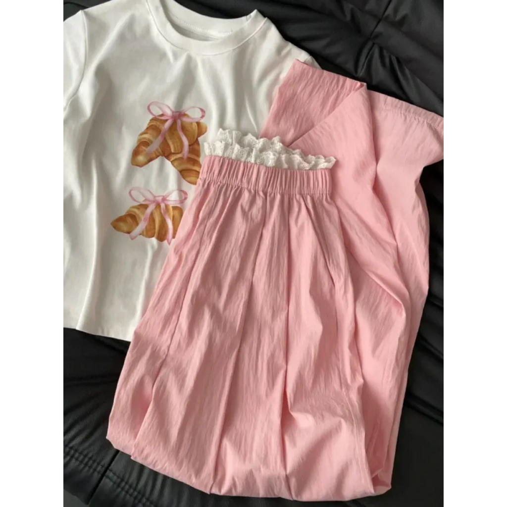 Lace Trim Wide Leg Pants – Retro Y2K Harajuku Casual Trousers - Bottoms - Women’s Pants - 3