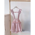 Gothic Lolita Suspender Skirt – Lace Trim Bowknot A-Line Mini - Bottoms - Sleeveless - Skirts - 8