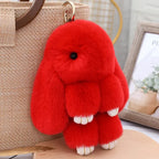 Fluffy Real Rex Rabbit Fur Bunny Keychain - Harajuku Style - Accessory - 9