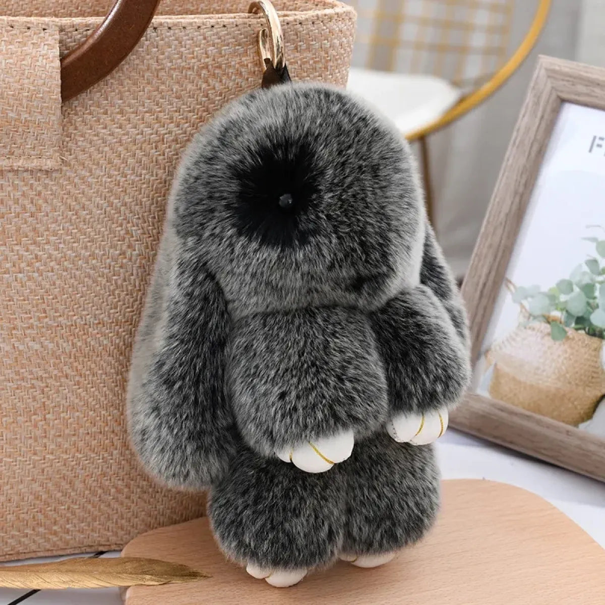 Fluffy Real Rex Rabbit Fur Bunny Keychain - Harajuku Style - Accessory - 14