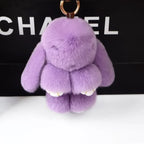 Fluffy Real Rex Rabbit Fur Bunny Keychain - Harajuku Style - Accessory - 13