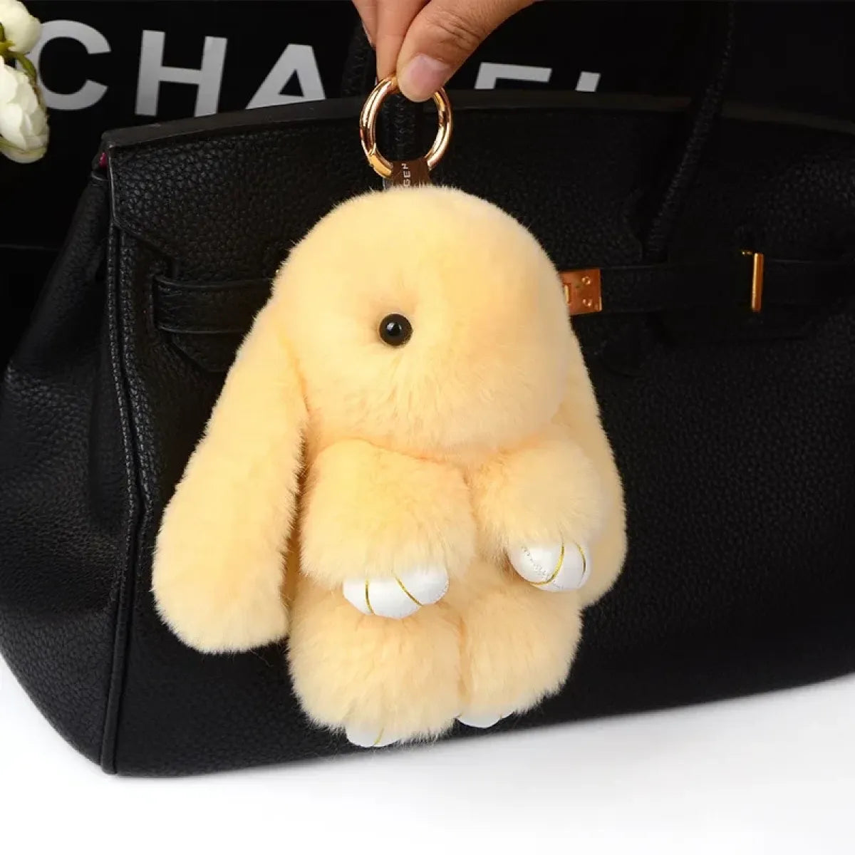 Fluffy Real Rex Rabbit Fur Bunny Keychain - Harajuku Style - Accessory - 19