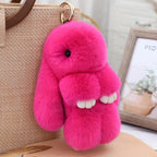 Fluffy Real Rex Rabbit Fur Bunny Keychain - Harajuku Style - Accessory - 8
