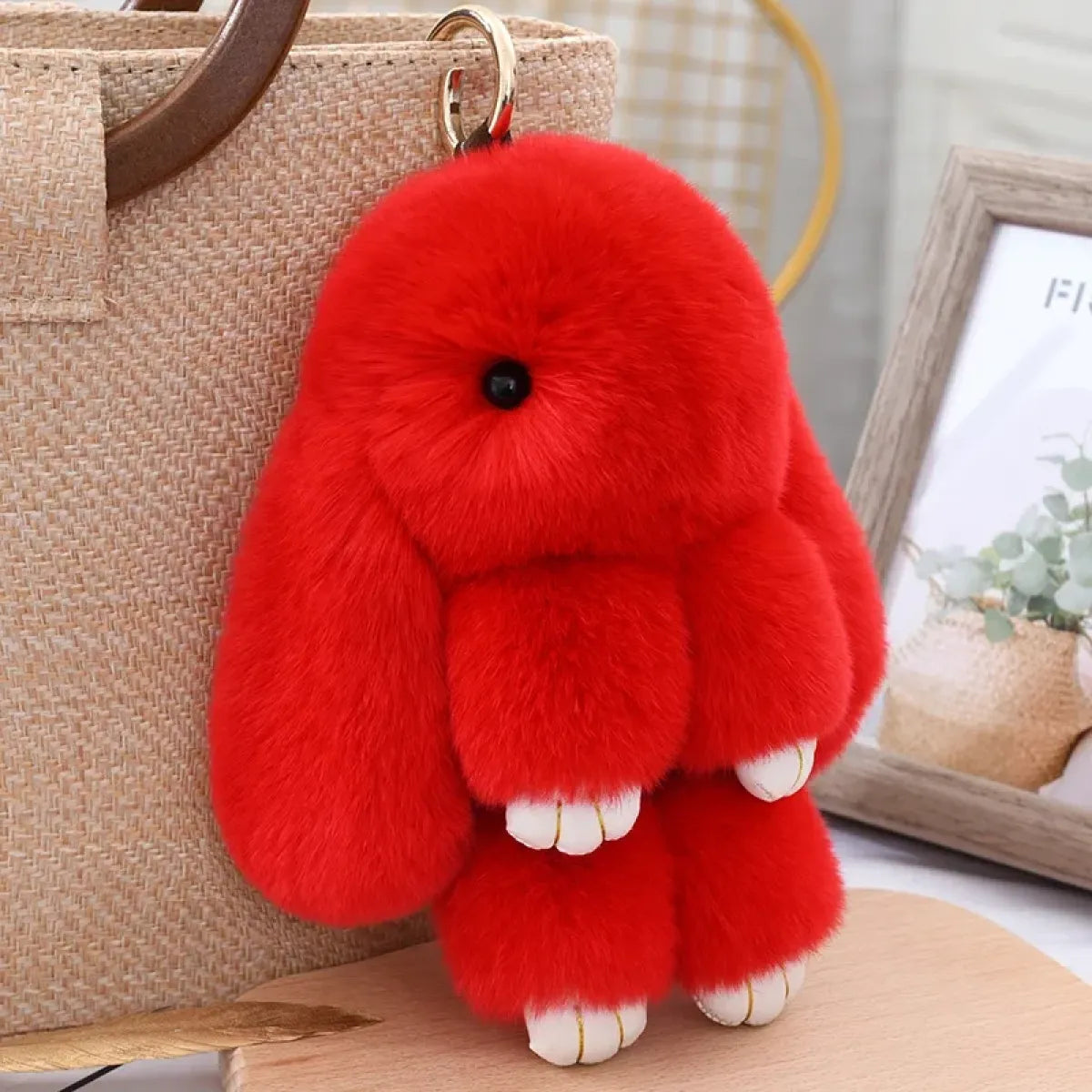 Fluffy Real Rex Rabbit Fur Bunny Keychain - Harajuku Style - Accessory - 5