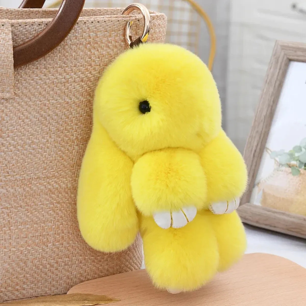 Fluffy Real Rex Rabbit Fur Bunny Keychain - Harajuku Style - Accessory - 15