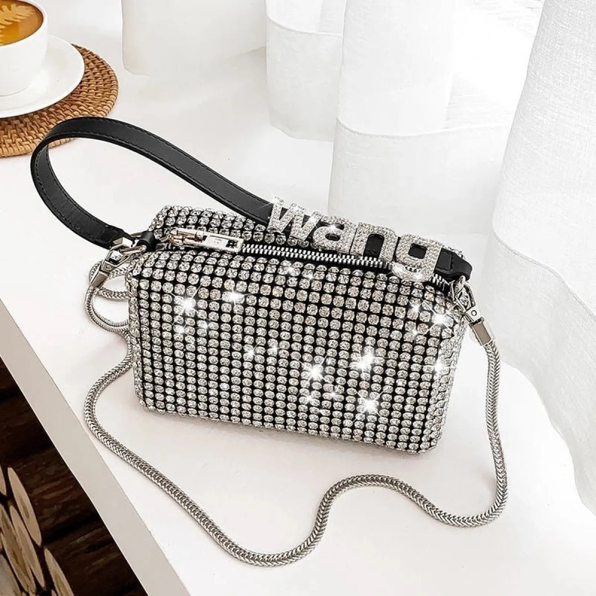Rhinestone-Encrusted Handbag - Women Bags & Wallets - 1