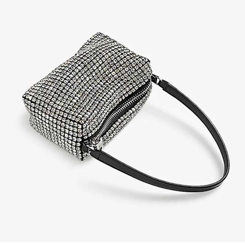 Rhinestone-Encrusted Handbag - Rhinestone / 19cmX11cmX7cm - Women Bags & Wallets - Pants - 11 - 2024