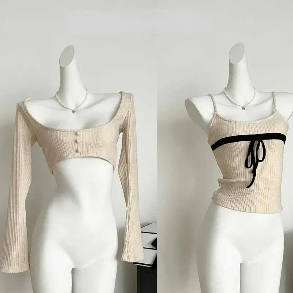 Gyaru Ribbed Knit Sweater Top - Sweaters - Women’s Sweaters - 5