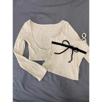 Gyaru Ribbed Knit Sweater Top - Sweaters - Women’s Sweaters - 6