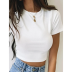 Harajuku Ribbed Knit Crop Top - Women’s Clothing & Accessories - Tops - 2