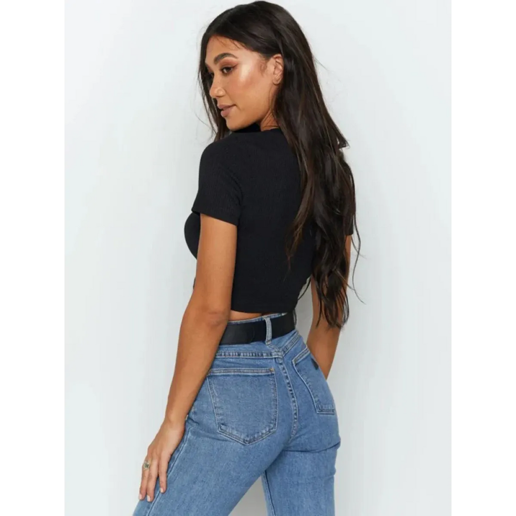 Harajuku Ribbed Knit Crop Top - Women’s Clothing & Accessories - Tops - 3