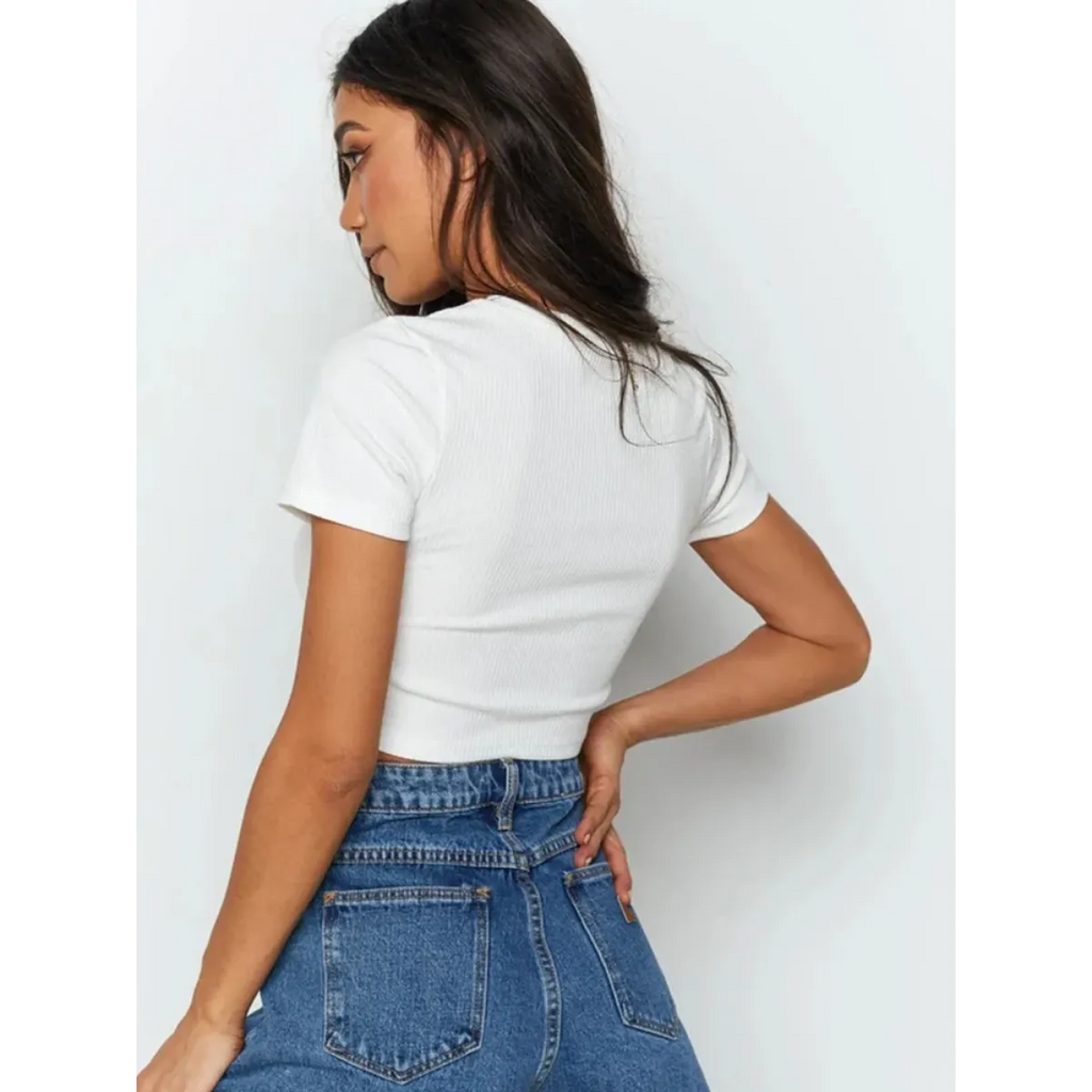 Harajuku Ribbed Knit Crop Top - Women’s Clothing & Accessories - Tops - 4