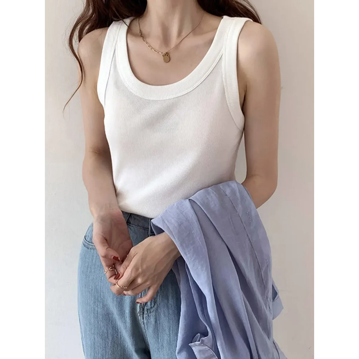 Harajuku Ribbed Knit Tank Top - Tops & Tees - Tops - 8