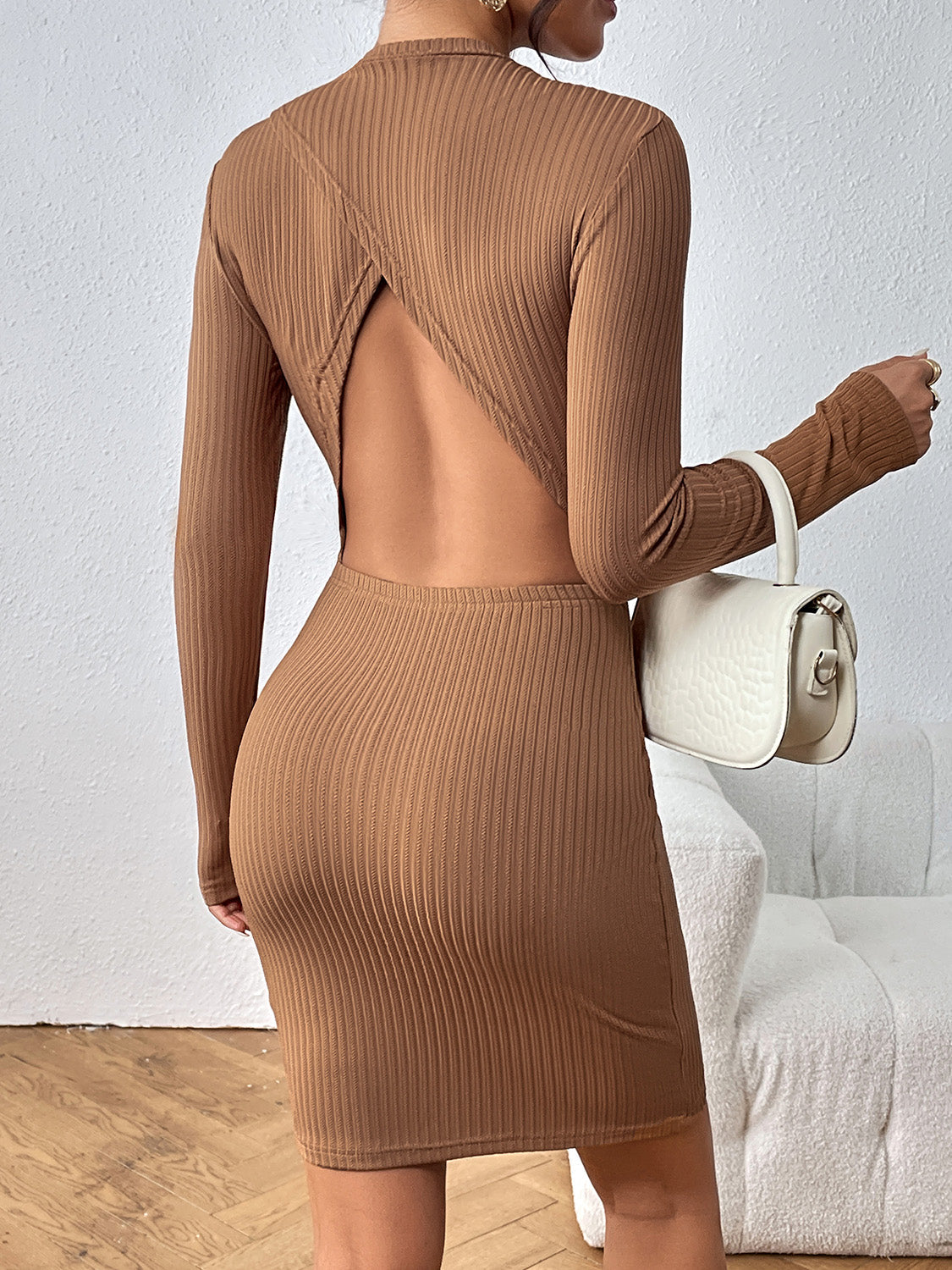 Long Sleeve Ribbed Mini Dress - All Dresses - Dresses - 2 - 2024