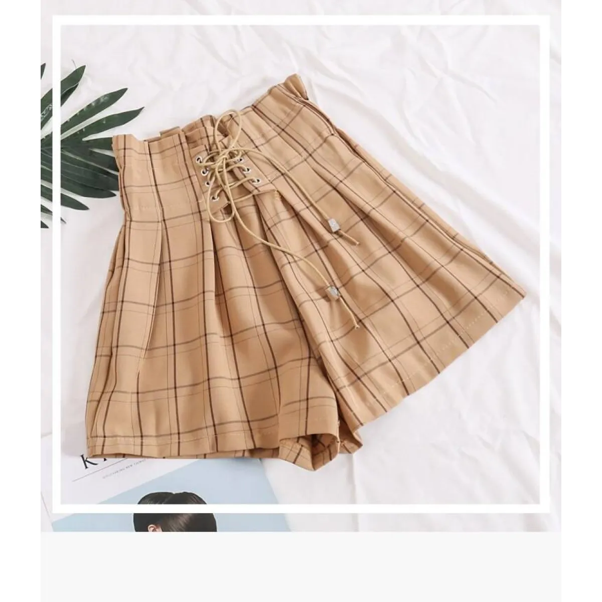 Ribbon Tie High Waist Shorts - Bottoms - 12