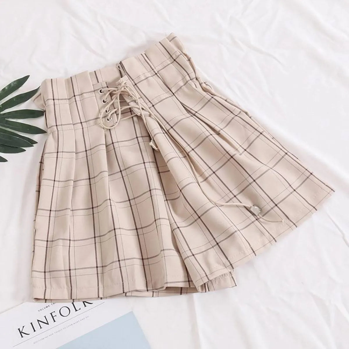 Ribbon Tie High Waist Shorts - Bottoms - 15