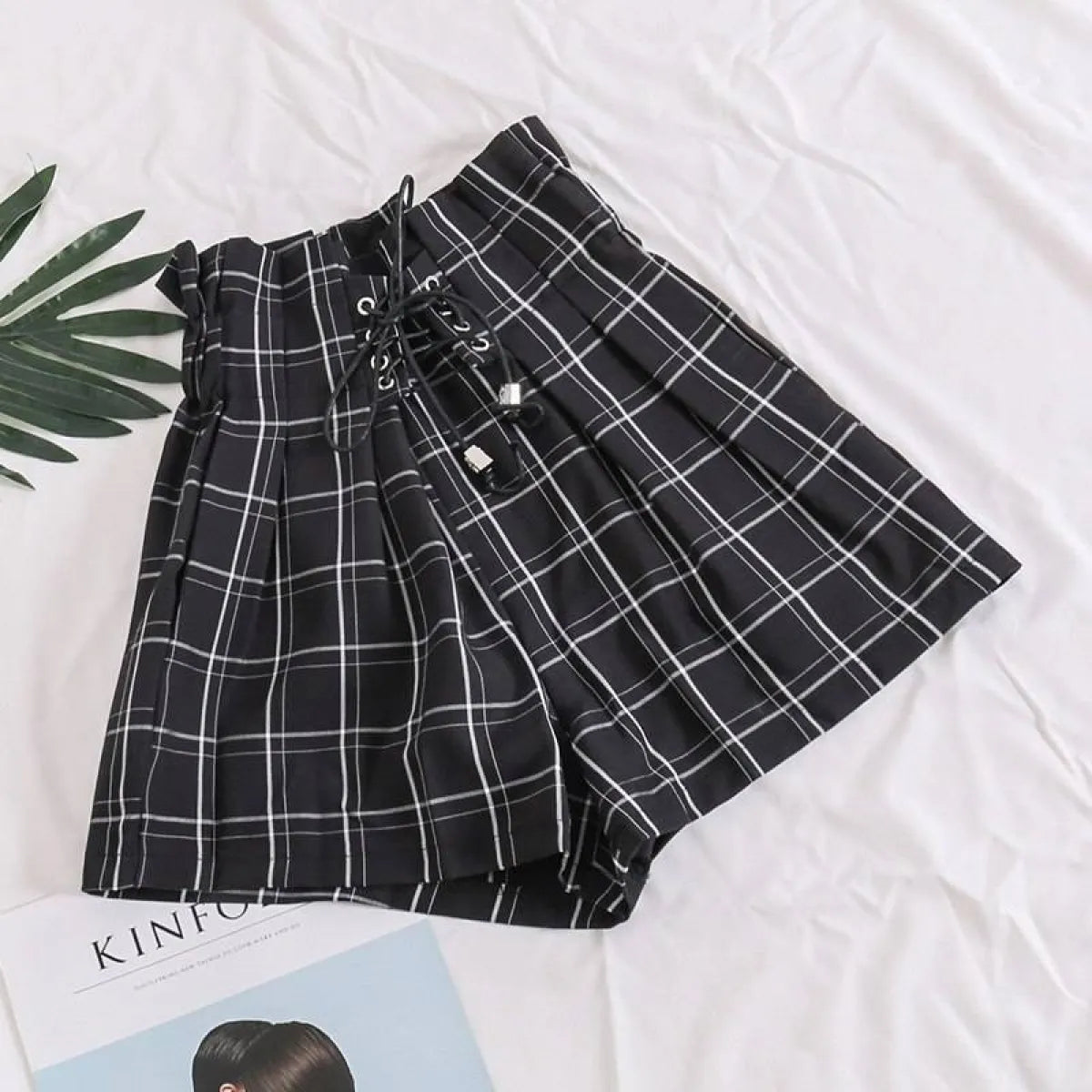 Ribbon Tie High Waist Shorts - Bottoms - 17