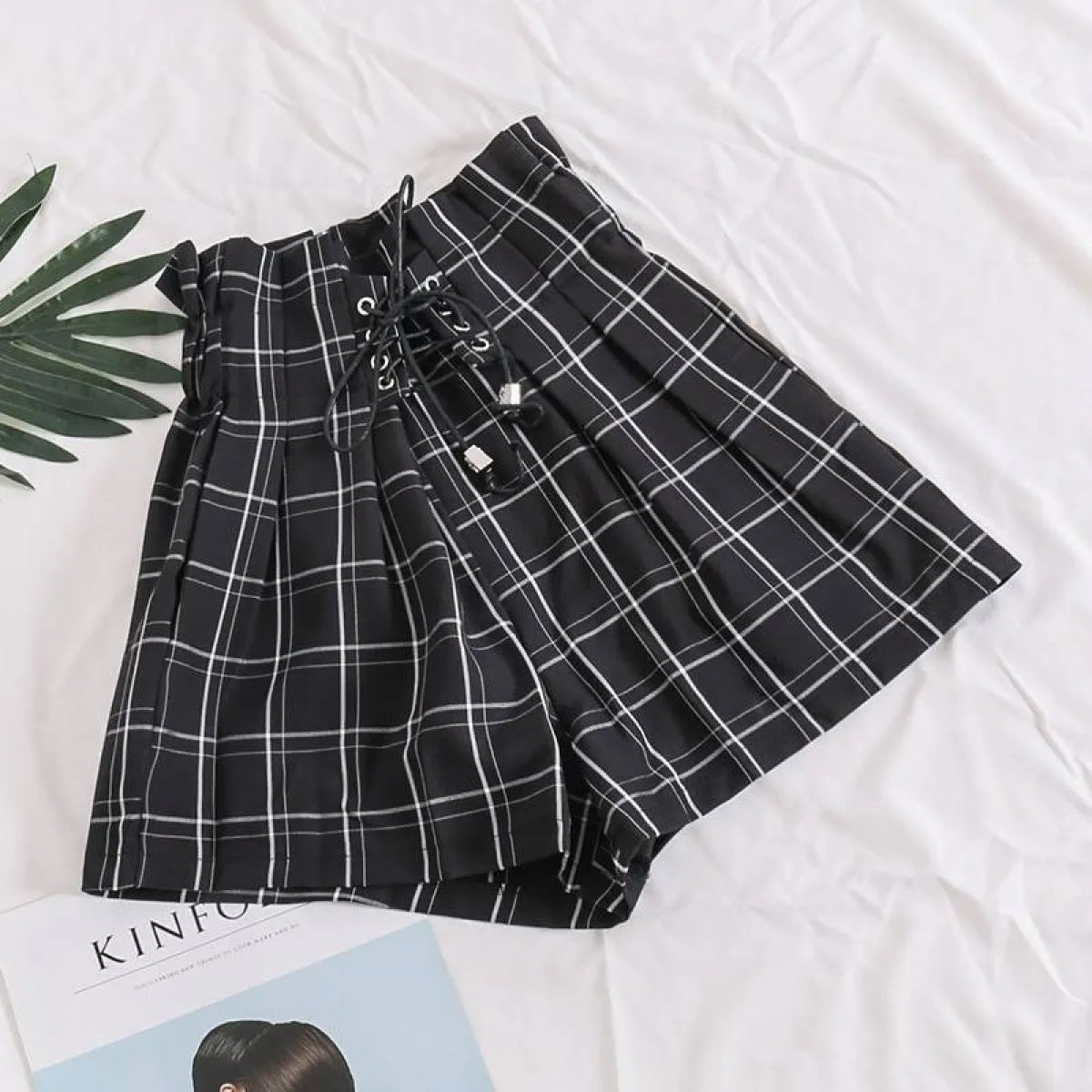 Ribbon Tie High Waist Shorts - Bottoms - 4