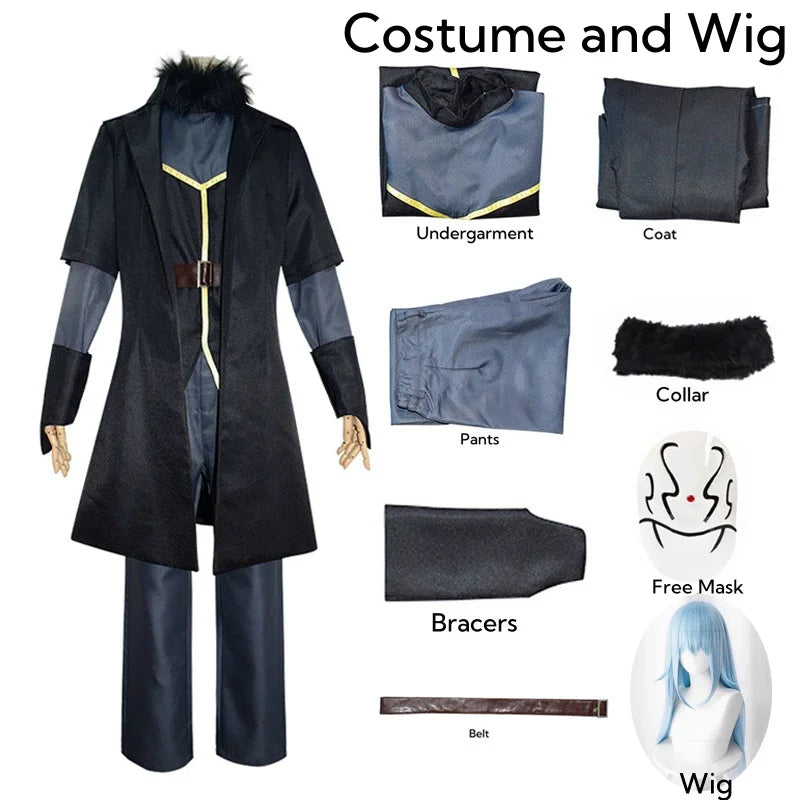 Rimuru Tempest Cosplay Costume – Reincarnated as a Slime Wig & Mask - S / Costume and wig - Cosplay - Costumes - 2024