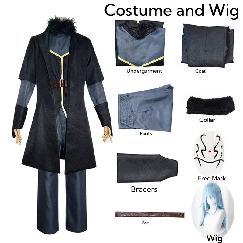 Rimuru Tempest Cosplay Costume – Reincarnated as a Slime Wig & Mask - Cosplay - Costumes - 2024 - 5 - Worldwide Shipping