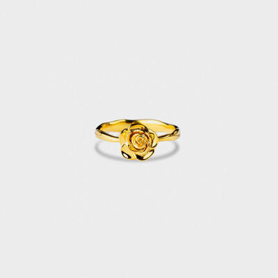Rose Shape 18K Gold-Plated Ring - Gold / 6 - Rings - Rings - 2 - 2024
