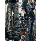 Ripped Cargo Jeans – Y2K E-Girl High Waist Streetwear Denim - Bottoms - Women’s Pants - 1