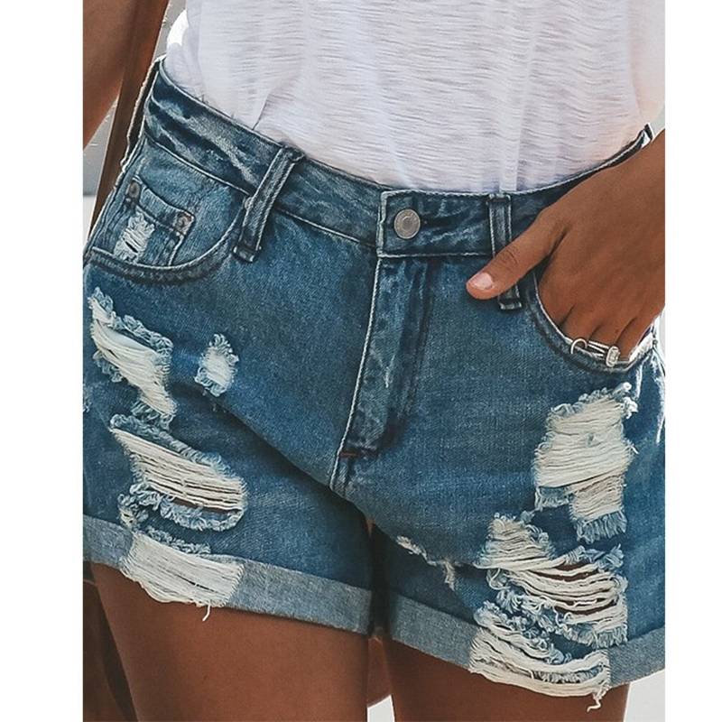 Ripped Denim Shorts - Bottoms - Shirts & Tops - 9 - 2024