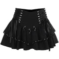 Rivet Bandage Mini Skirt – Y2K Grunge Gothic Punk Style - Bottoms - Skirts - 7