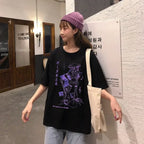 Rockstar Anime Girl Oversized Tee - T-Shirts - 2