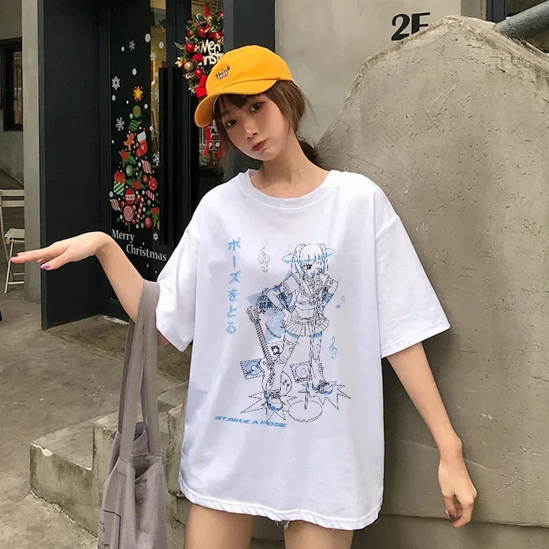 Rockstar Anime Girl Oversized Tee - T-Shirts - Shirts & Tops - 3 - 2024