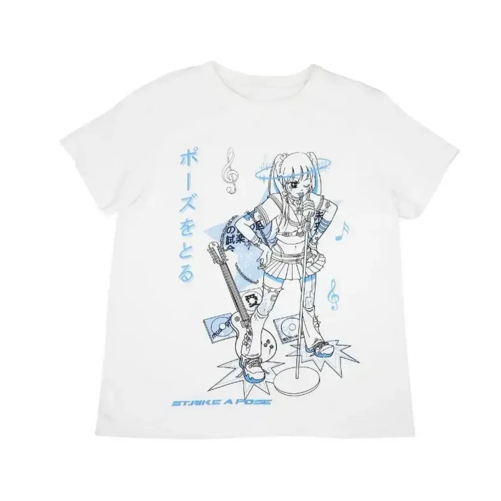 Rockstar Anime Girl Oversized Tee - T-Shirts - 5