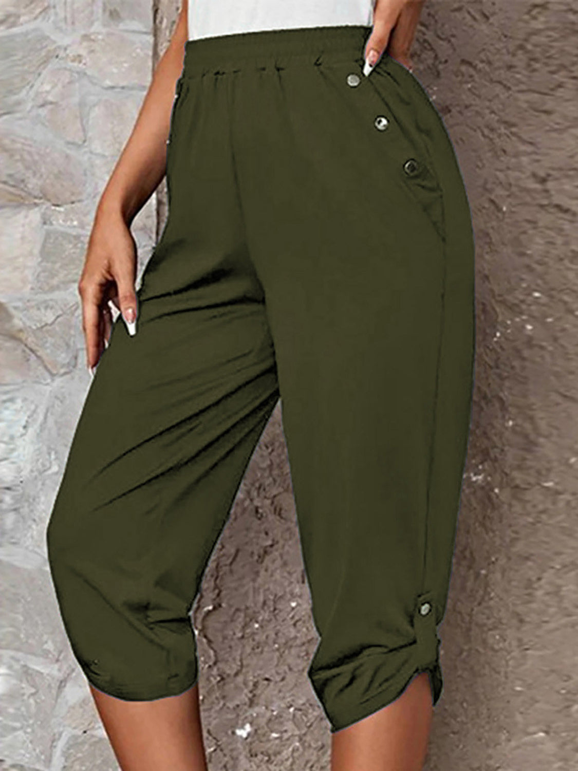 Roll-Tab Capris Pants - Bottoms - Pants - 8 - 2024