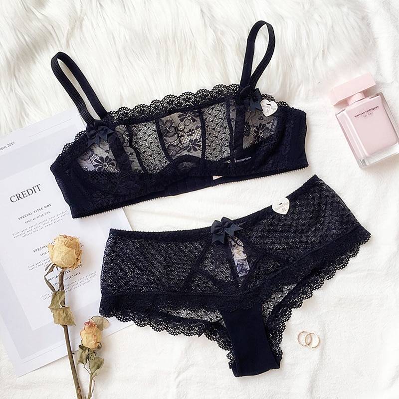 Women’s Romantic Lace Bra and Panties Set - Black / L - Women’s Clothing & Accessories - Bras - 4 - 2024