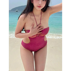 Rose Red Cutout Halter One-Piece Swimsuit - Swimsuits - Swimwear - 1