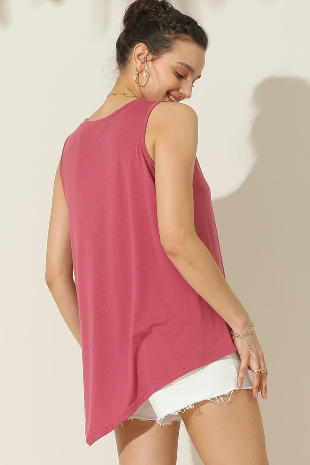 Round Neck Button Side Tank - Women’s Clothing & Accessories - Clothing Tops - 5 - 2024