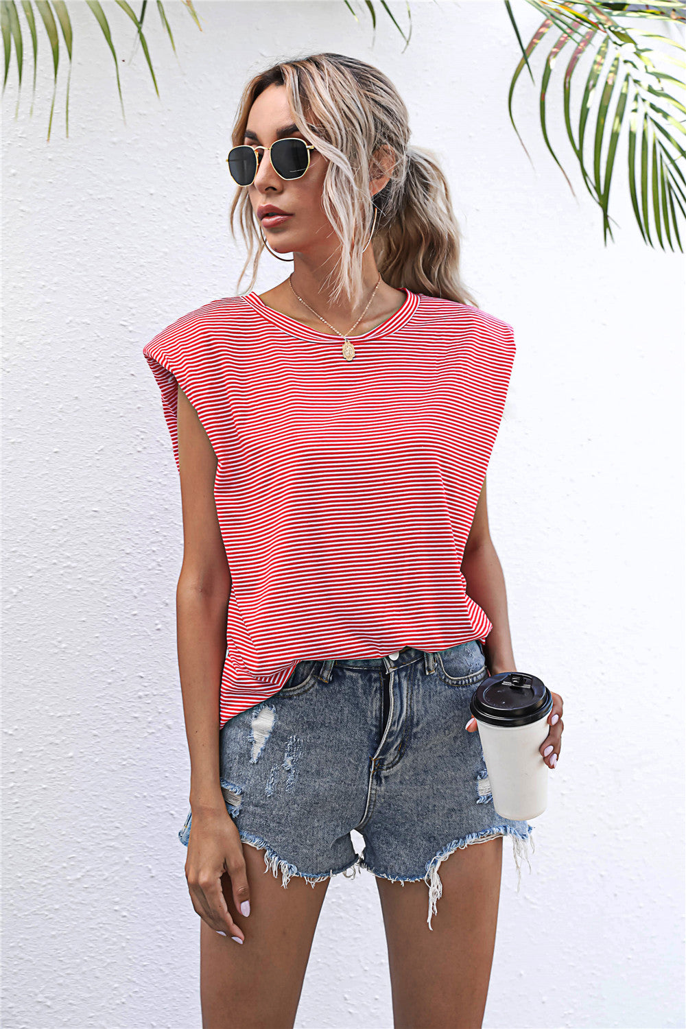 Round Neck Cap Sleeve Tee - T-Shirts - Shirts & Tops - 3 - 2024