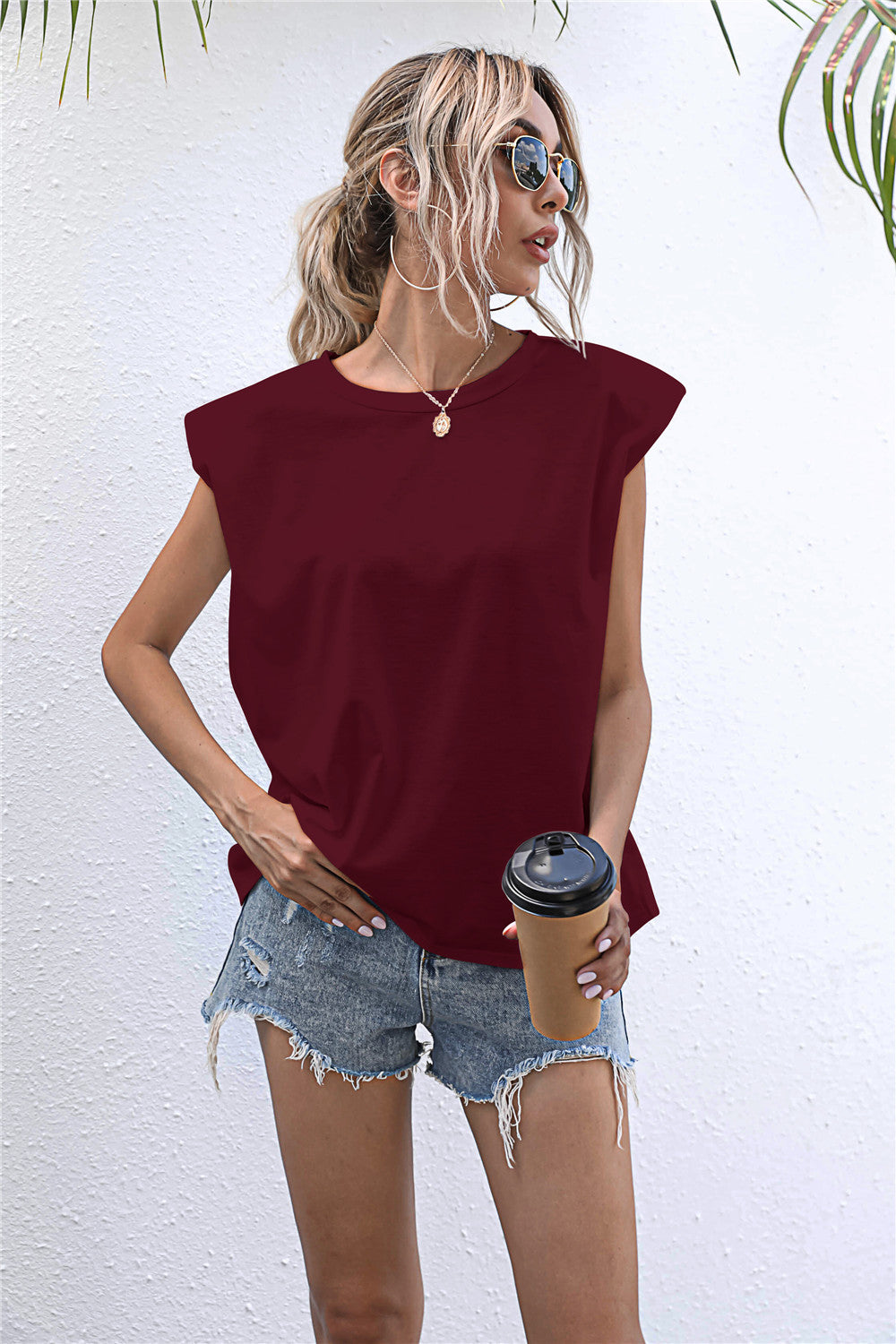 Round Neck Cap Sleeve Tee - T-Shirts - Shirts & Tops - 5 - 2024