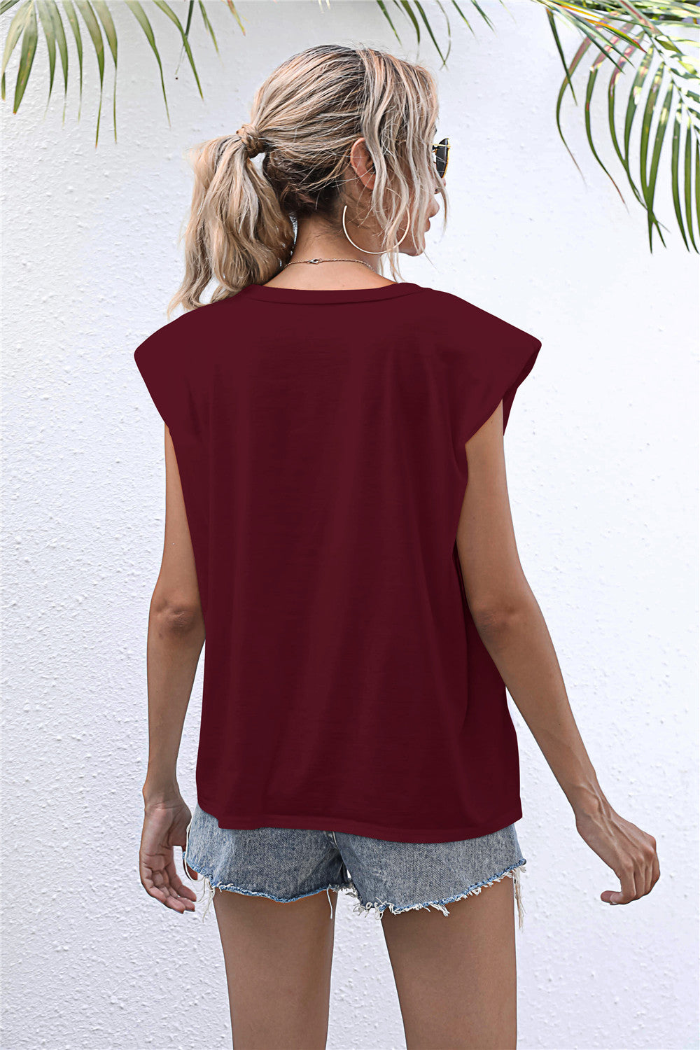 Round Neck Cap Sleeve Tee - T-Shirts - Shirts & Tops - 6 - 2024