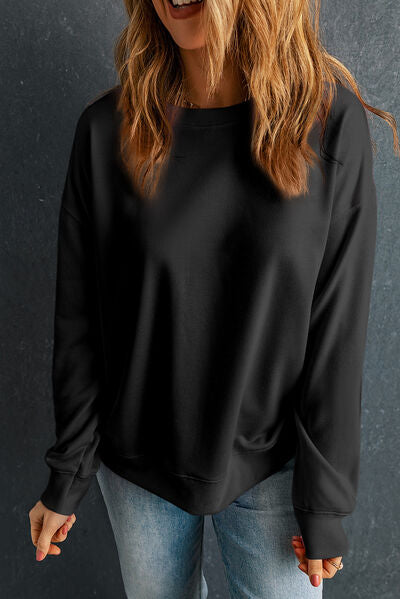 Round Neck Dropped Shoulder Sweatshirt - T-Shirts - Shirts & Tops - 4 - 2024