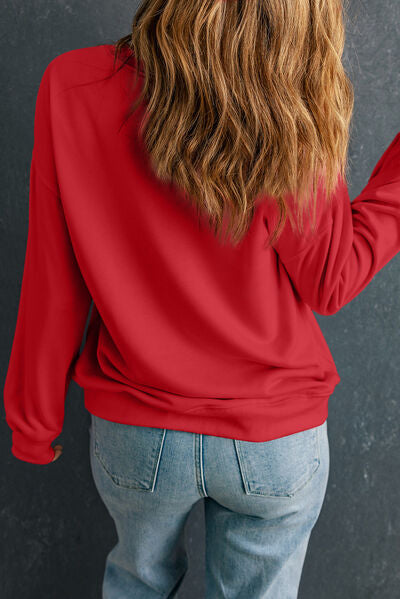 Round Neck Dropped Shoulder Sweatshirt - T-Shirts - Shirts & Tops - 6 - 2024