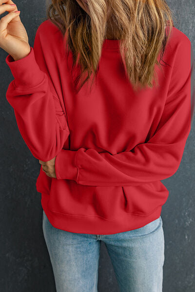 Round Neck Dropped Shoulder Sweatshirt - T-Shirts - Shirts & Tops - 7 - 2024