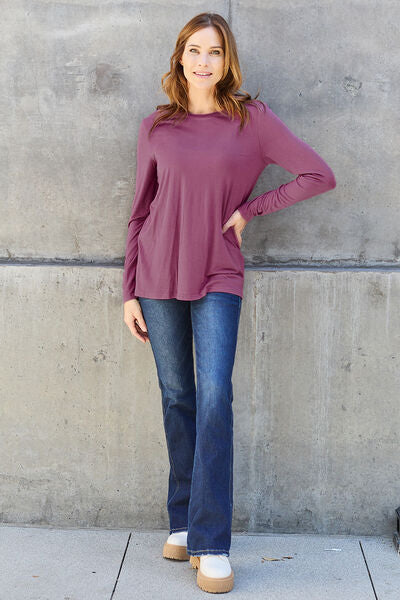 Round Neck Long Sleeve Top - Tops - Shirts & Tops - 10 - 2024