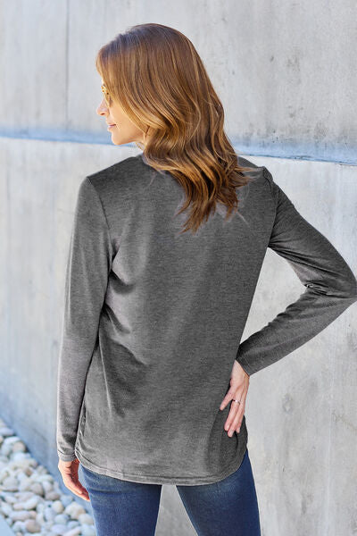 Round Neck Long Sleeve Top - Tops - Shirts & Tops - 13 - 2024