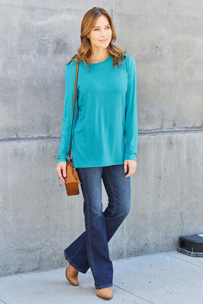 Round Neck Long Sleeve Top - Tops - Shirts & Tops - 21 - 2024