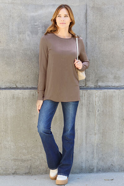 Round Neck Long Sleeve Top - Tops - Shirts & Tops - 26 - 2024