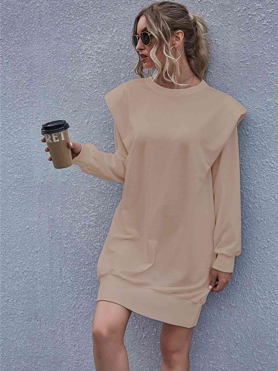 Round Neck Long Sleeve Mini Dress - All Dresses - Dresses - 3 - 2024