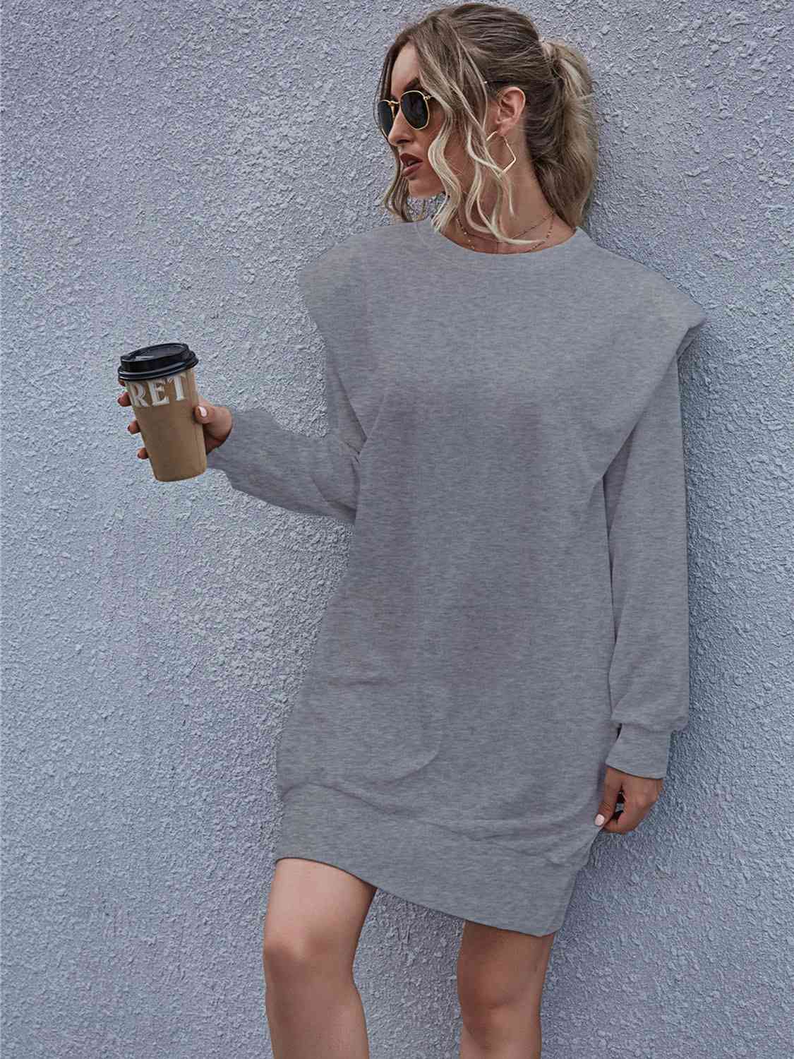 Round Neck Long Sleeve Mini Dress - All Dresses - Dresses - 6 - 2024